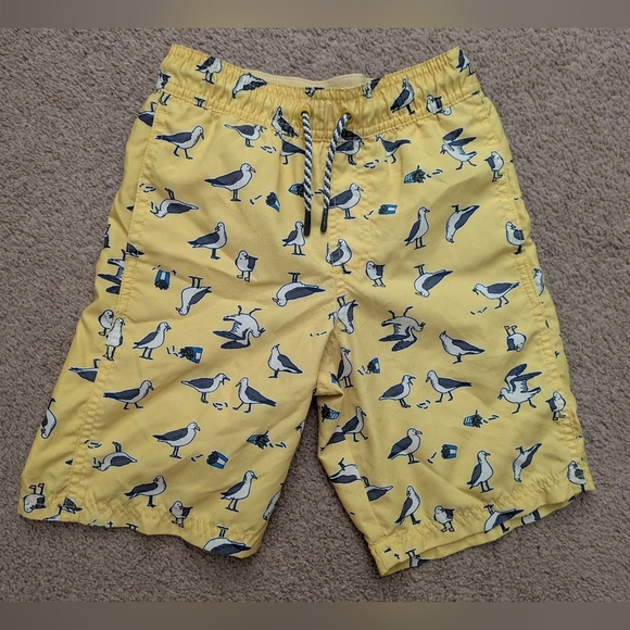 Cat & Jack Target Youth Boys Yellow Seagull Swim Trunks Small 6 / 7 - Picture 1 of 12